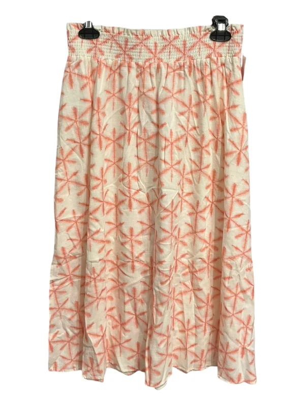 Skirt Maxi By Loft In Pink & White, Size: S