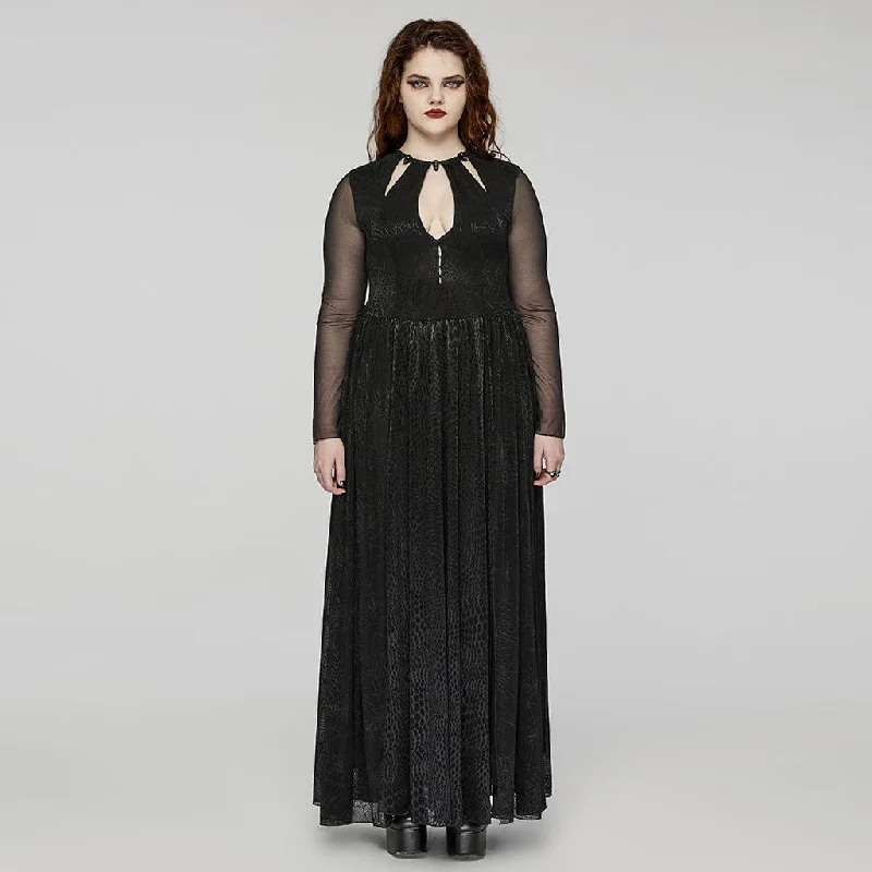 Women's Plus Size Gothic Plunging Side Slit Honeymoon Dress Wedding Dress