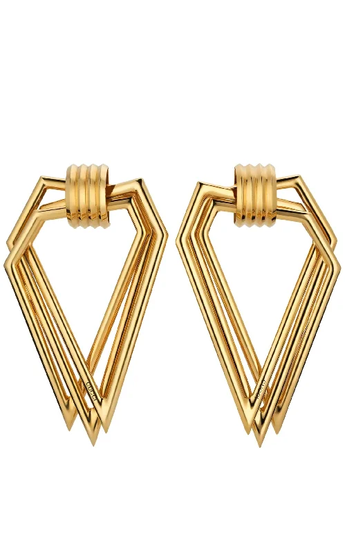 Stacked Triangle Clip-On Earrings