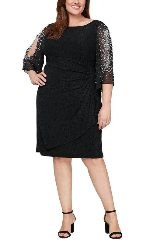 Alex Evenings 8427604 - Split Sheer Sleeve Formal Dress