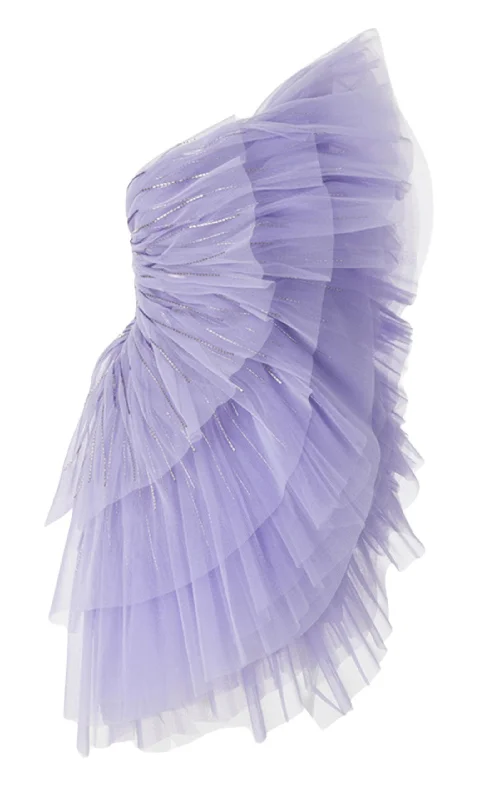 Pleated Tulle Mini Dress