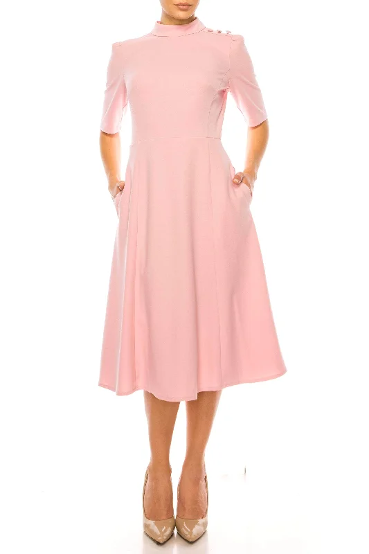 Donna Morgan D6953M - High Neck A-Line Dress