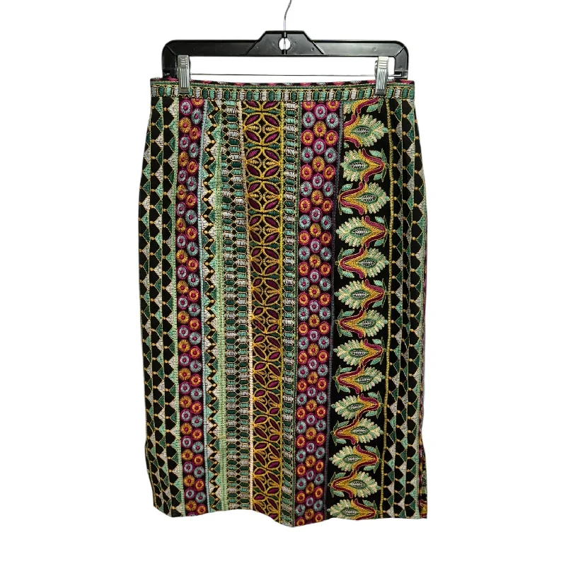 Embroidered Skirt Midi By Anthropologie In Multi-colored, Size: 8