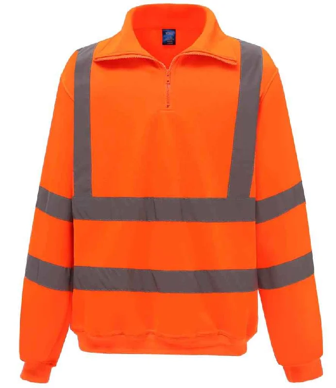 Yoko Hi-Vis Zip Neck Sweatshirt | Orange