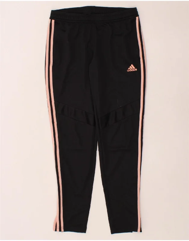 ADIDAS Womens Tracksuit Trousers UK 12/14 Medium  Black Polyester