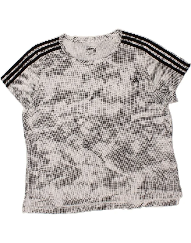 ADIDAS Womens Climalite T-Shirt Top UK 20/22 XL Grey Tie Dye Polyester