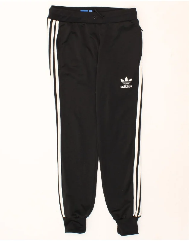 ADIDAS Womens Tracksuit Trousers Joggers UK 8 Small Black Polyester