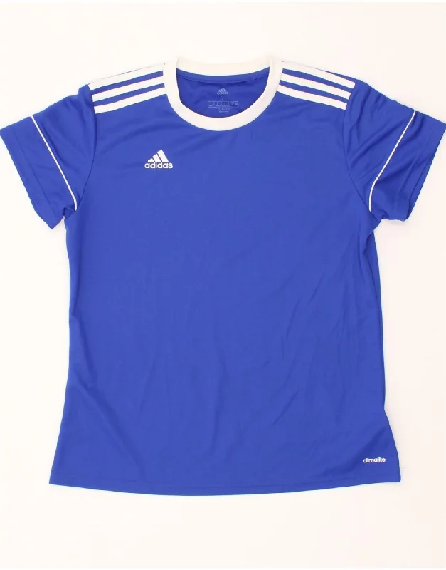 ADIDAS Womens Climalite T-Shirt Top UK 16/18 Large Blue Polyester