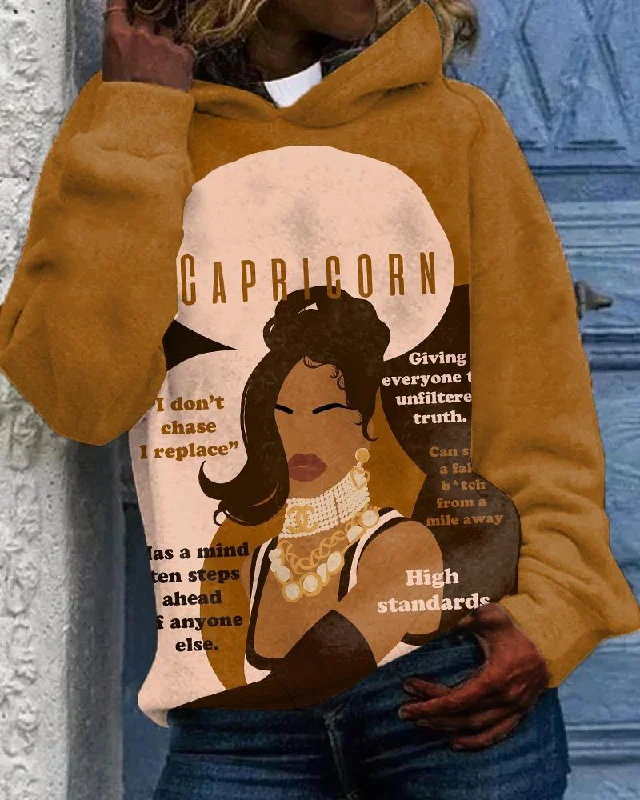 Capricorn Girly Season Print Unisex Long-sleeved Hoodie