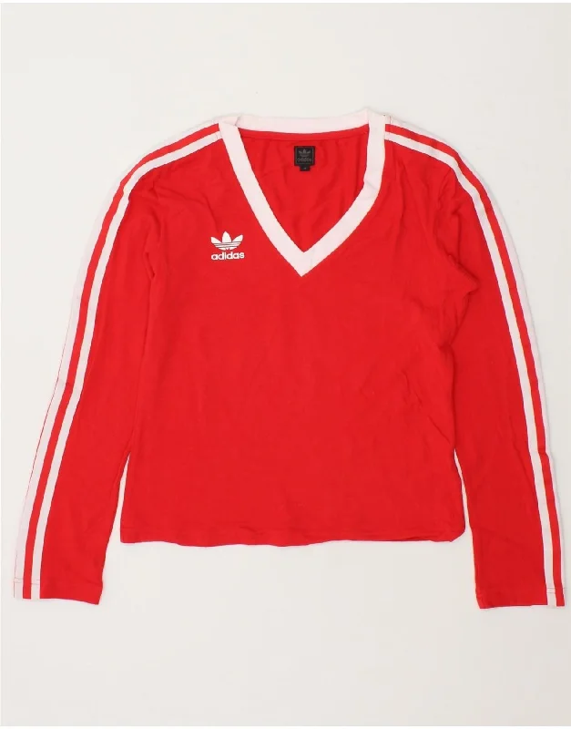 ADIDAS Womens Top Long Sleeve EU 36 Small Red Cotton