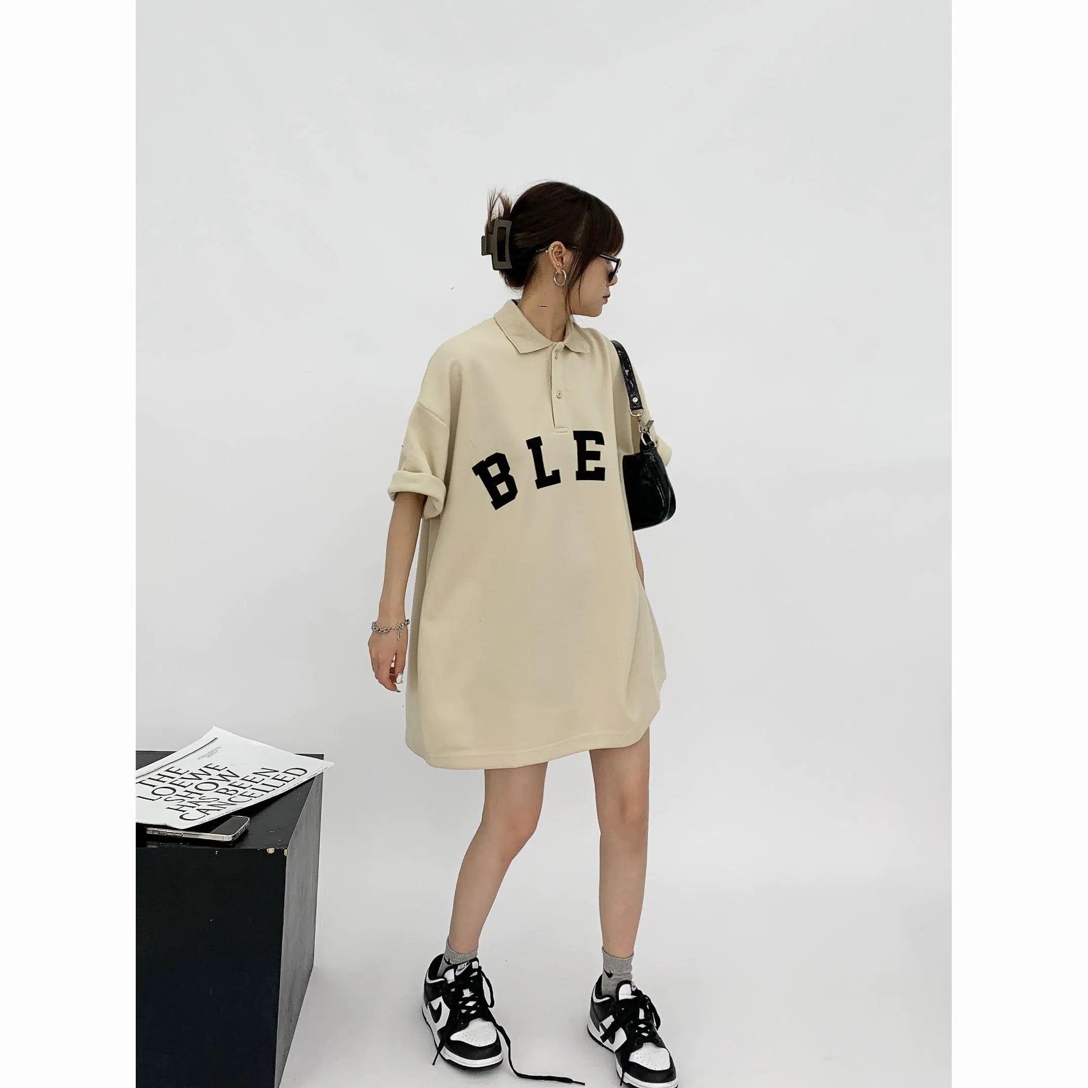 Oversized Polo Shirt Dress