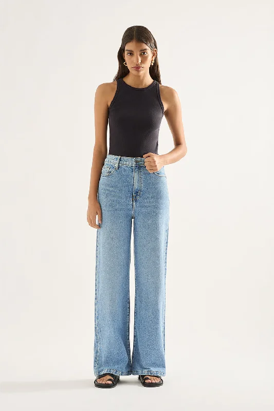 Ellie High Rise Wide Leg Jean - Era Blue