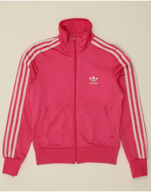 ADIDAS Womens Graphic Tracksuit Top Jacket EU 36 Small Pink Polyester