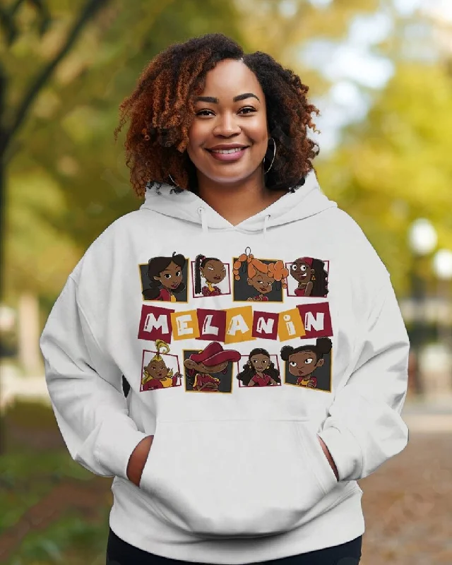 Melanin Cartoon Girl Long Sleeves Hoodie