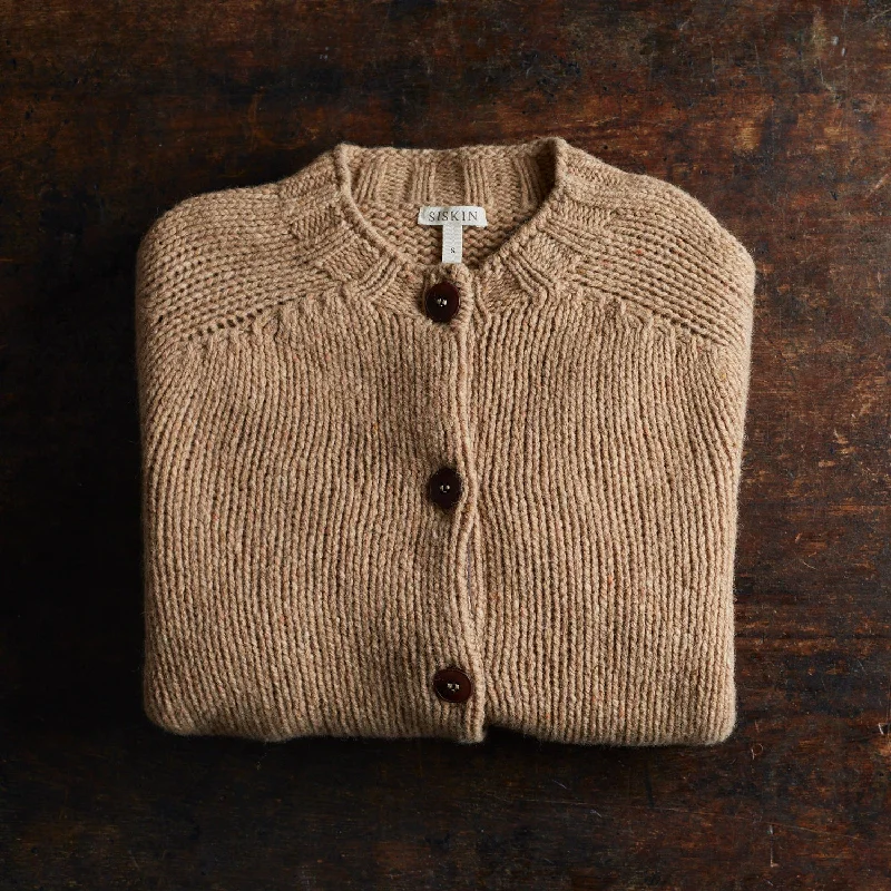 Womens Coast Cardigan - Donegal Wool - Sand