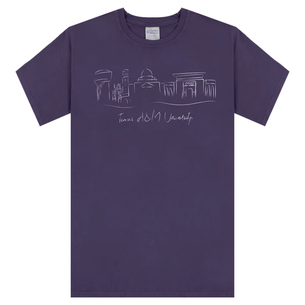 Texas A&M University Purple Skyline T-Shirt