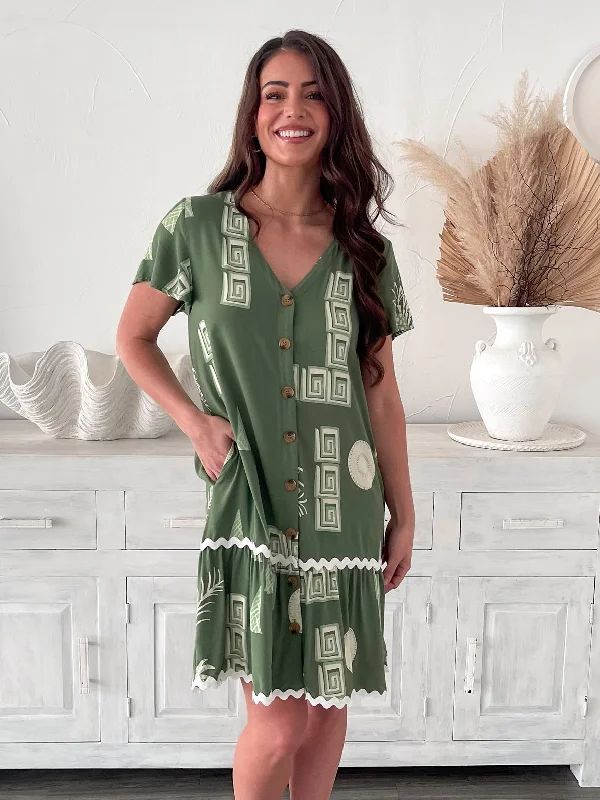 Sitara Dress - Green Print