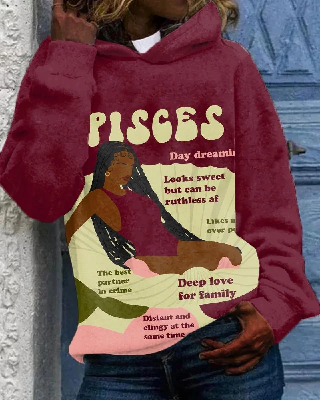 Pisces Girly Season Print Unisex Long-sleeved Hoodie