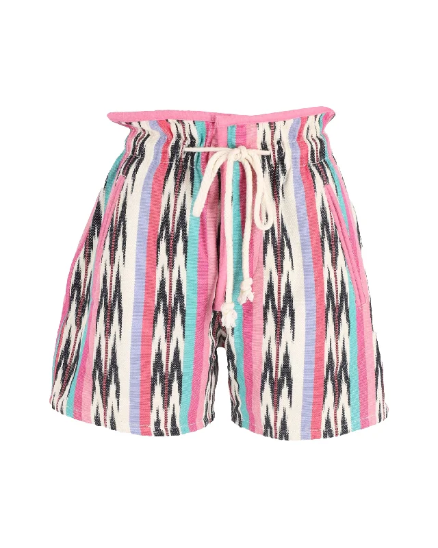 Étoile Isabel Marant Striped Mini Shorts in Multicolor Cotton