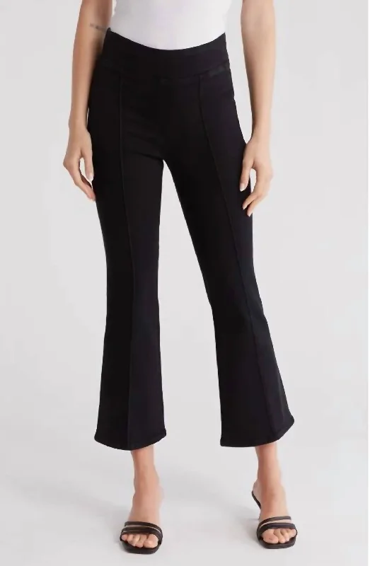 Jetset Crop Mini Pintuck Jeans In Sheen Noir