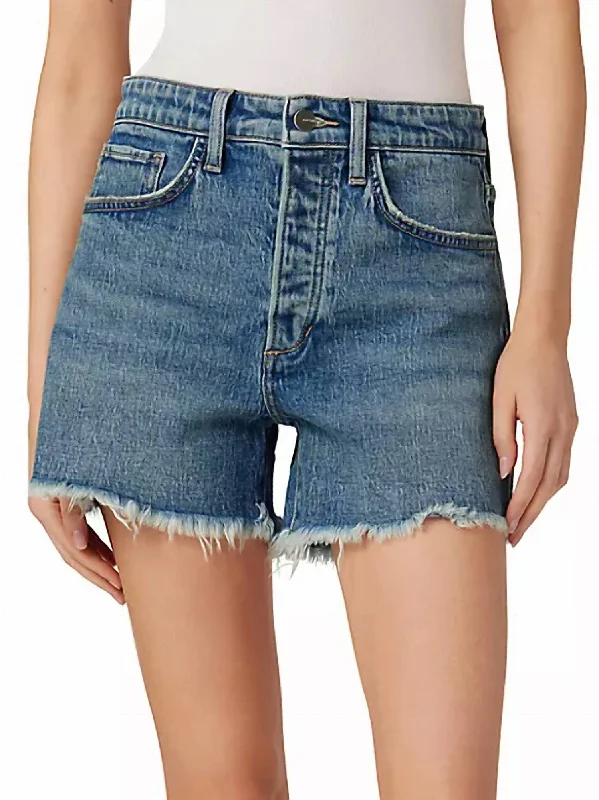 The Jessie Frayed Denim Shorts In Not Your Babe