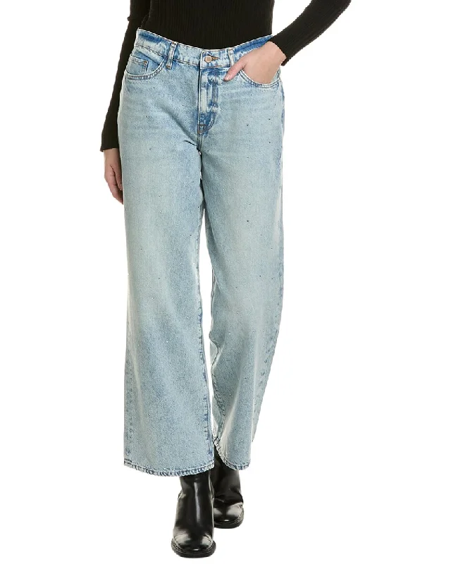 Triarchy Ms. Miley Striped Medium Indigo Baggy Jean