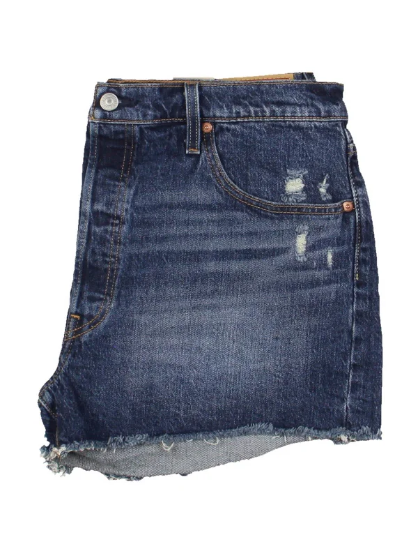 Womens High Rise Distressed Denim Shorts