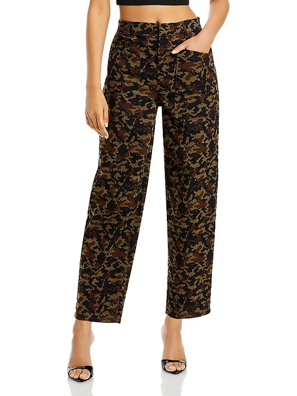 Womens Relaxed Camouflage Straight Leg Pants