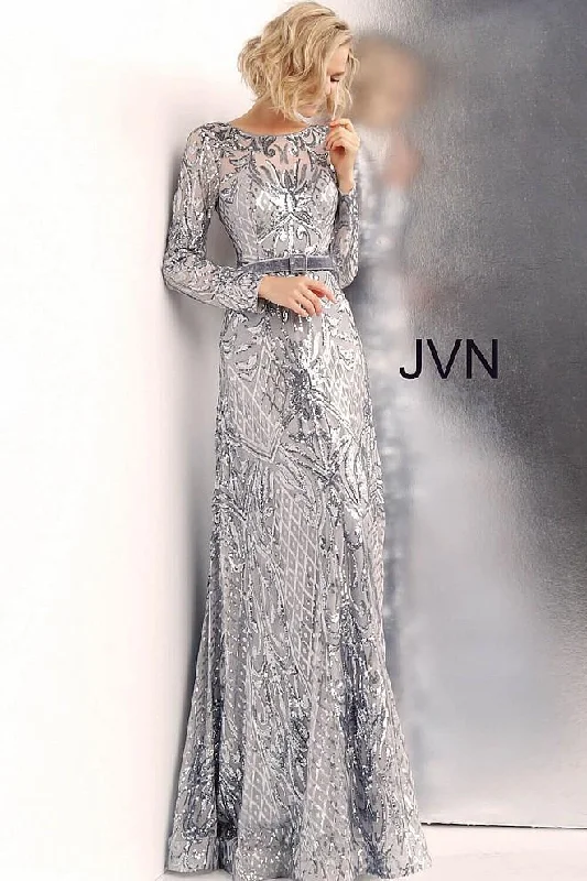 Jovani 62711 Long Sleeve Embellished Prom Long Gown