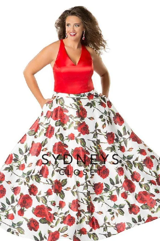 Sydneys Closet Long Floral Prom Evening Gown Dress