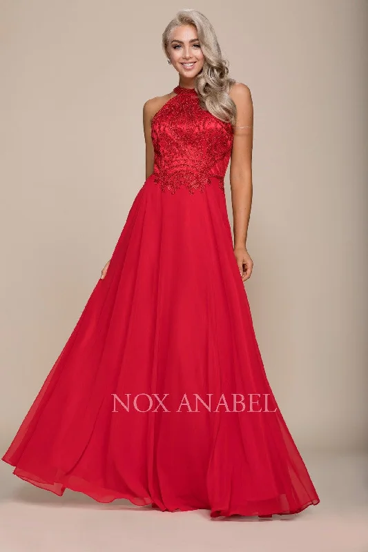 Prom Long Formal Halter Chiffon Dress