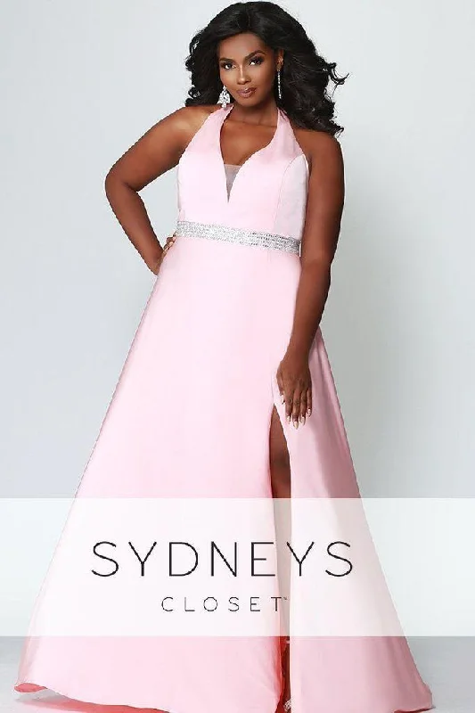 Sydneys Closet Long Halter Prom Plus Size Dress